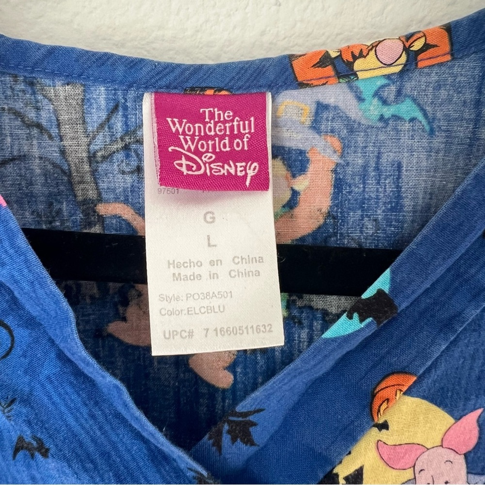Disney Halloween Winnie the Pooh Blue Scrub Size large - Picture 2 of 7